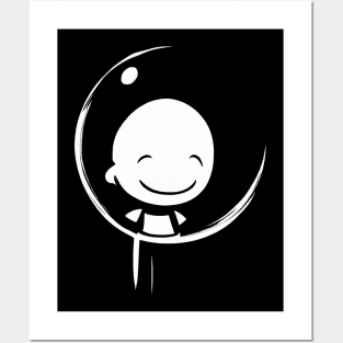 Moon smile Posters and Art